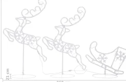 vidaXL Verlichte Kerstfiguren^ Kerstdecoratie Rendieren En Slee 260X21X87 Cm Acryl Warmwit