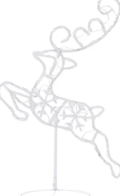 vidaXL Verlichte Kerstfiguren^ Kerstdecoratie Rendieren En Slee 260X21X87 Cm Acryl Warmwit