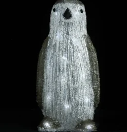 vidaXL Verlichte Kerstfiguren^ Kerstfiguur Pinguin Led Binnen En Buiten 30 Cm Acryl