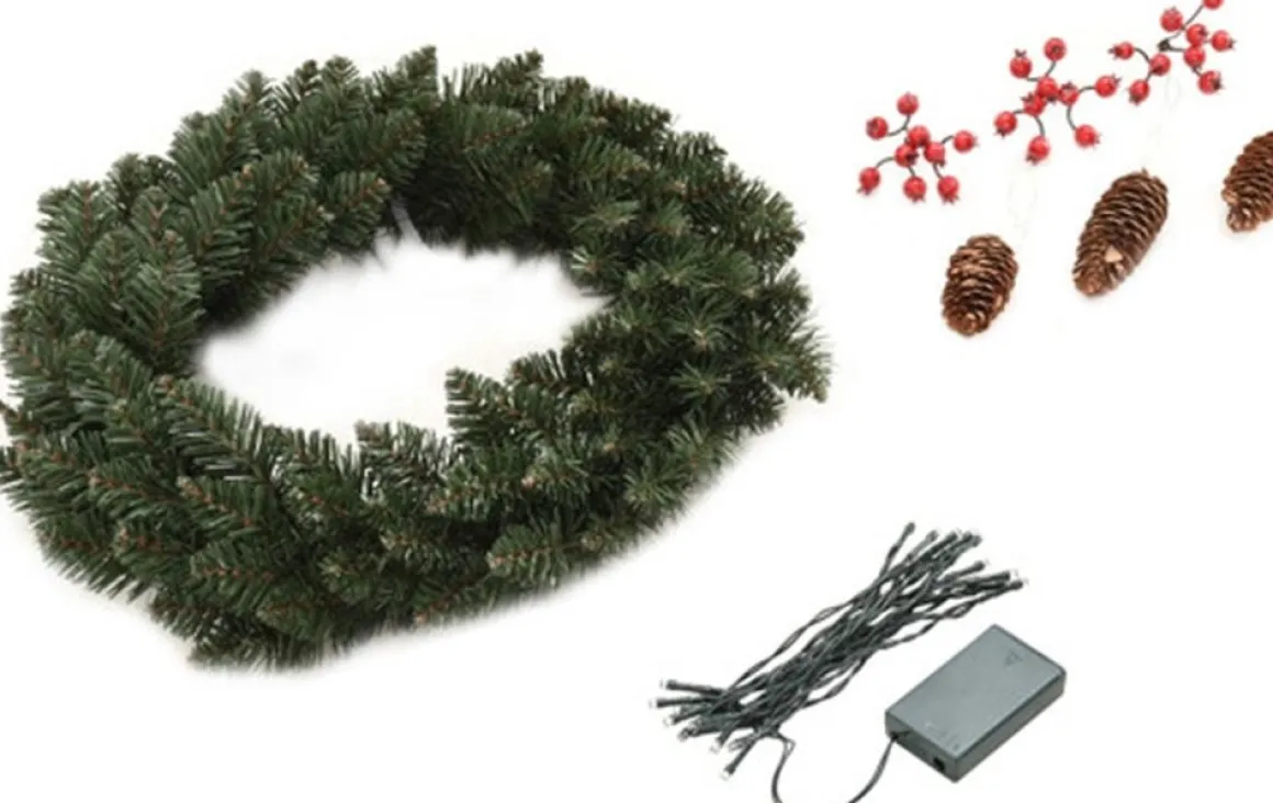 vidaXL Kerstkransen 2 St Met Decoratie 45 Cm Groen Online