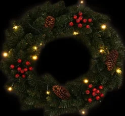 vidaXL Kerstkransen 2 St Met Decoratie 45 Cm Groen Online