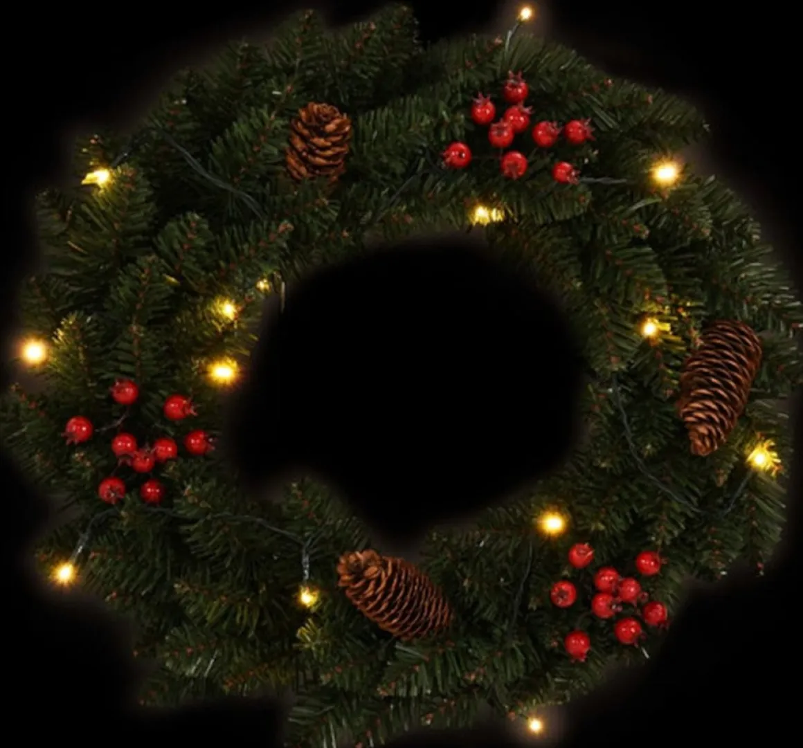 vidaXL Kerstkransen 2 St Met Decoratie 45 Cm Groen Online