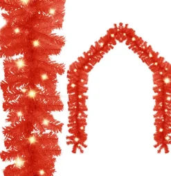 vidaXL Kerstslinger Met Led-Lampjes 5 M Rood Hot