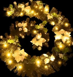 vidaXL Kerstslinger Met Led-Lampjes 2.7 M Pvc Zwart Cheap