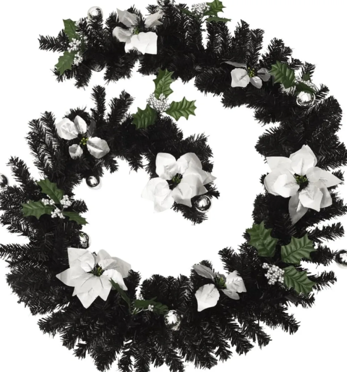 vidaXL Kerstslinger Met Led-Lampjes 2.7 M Pvc Zwart Cheap