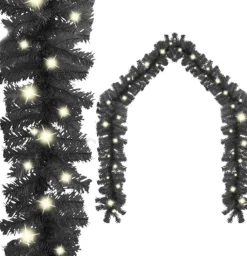 vidaXL Kerstslinger Met Led-Lampjes 5 M Zwart Fashion
