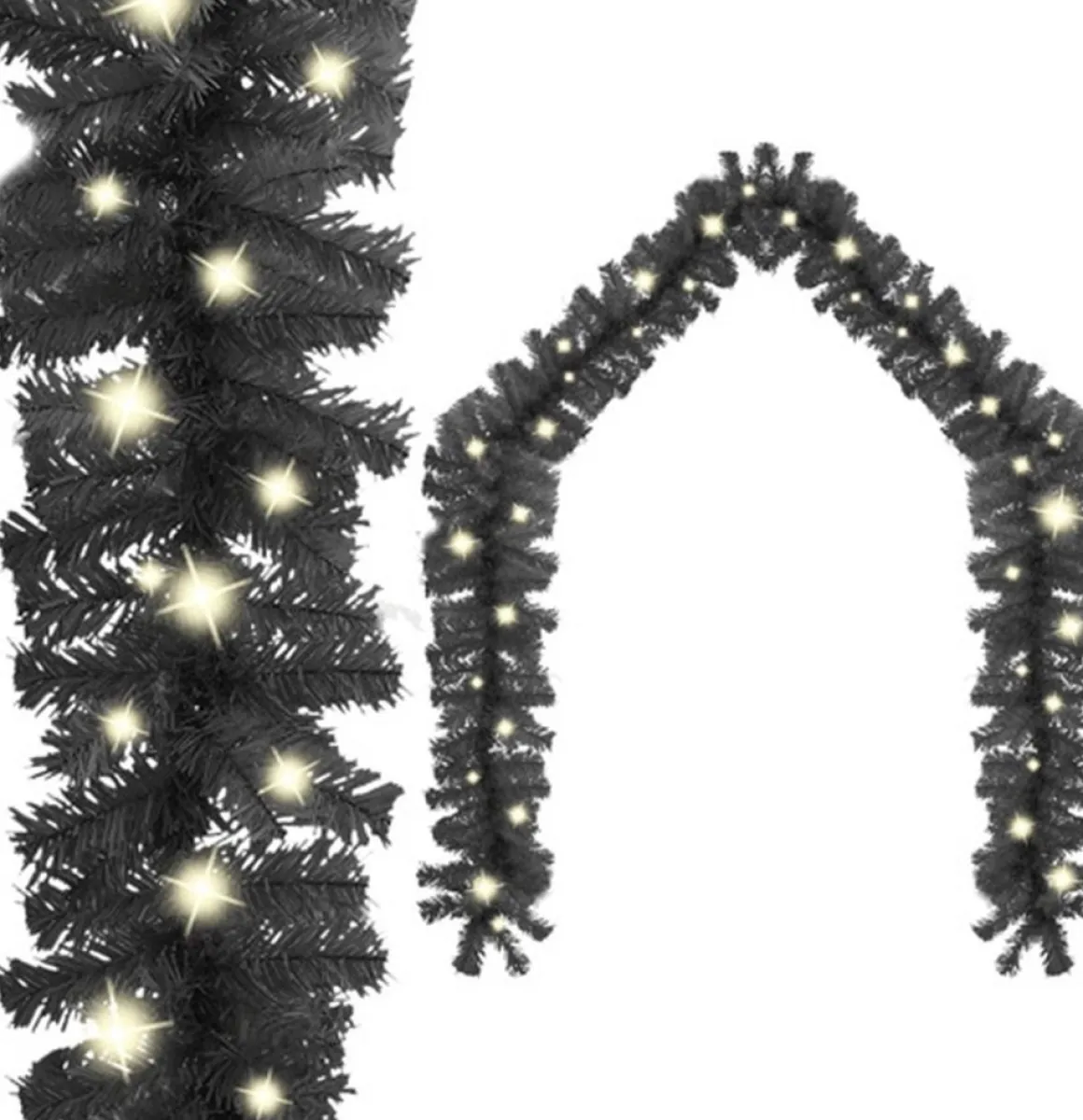 vidaXL Kerstslinger Met Led-Lampjes 5 M Zwart Fashion
