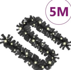 vidaXL Kerstslinger Met Led-Lampjes 5 M Zwart Fashion