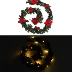 vidaXL Kerstslinger Met Led-Lampjes 2.7 M Pvc Groen Sale