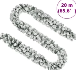 vidaXL Kerstslinger Met Led's En Sneeuwvlokken 20 M Pvc Groen New