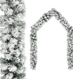 vidaXL Kerstslinger Met Led's En Sneeuwvlokken 20 M Pvc Groen New