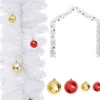 vidaXL Kerstslinger Versierd Met Kerstballen 5 M Wit Store