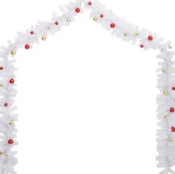 vidaXL Kerstslinger Versierd Met Kerstballen 5 M Wit Store