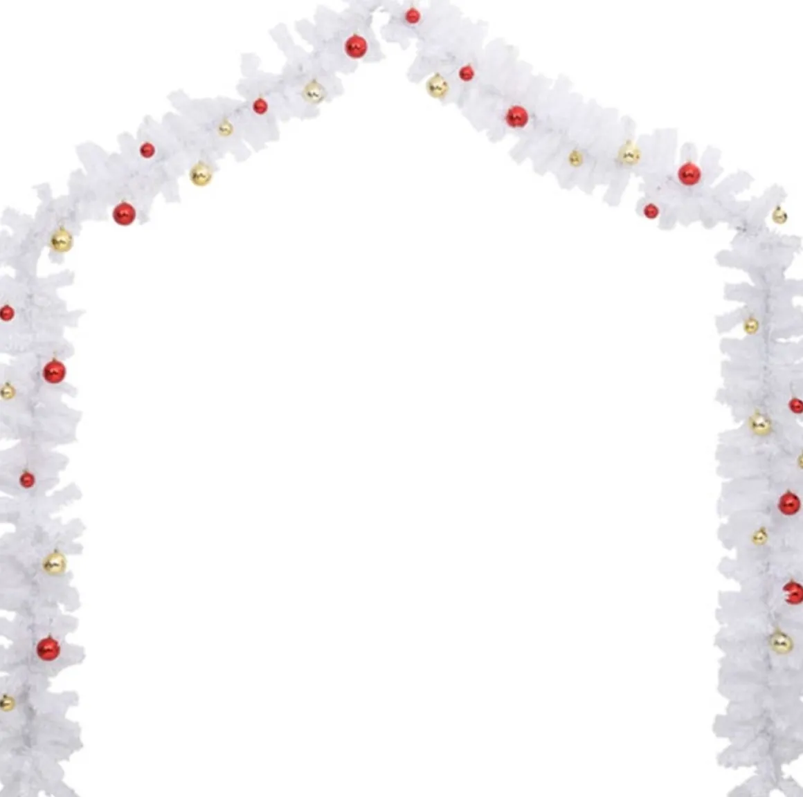 vidaXL Kerstslinger Versierd Met Kerstballen 5 M Wit Store