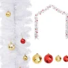 vidaXL Kerstslinger Versierd Met Kerstballen 10 M Wit Discount