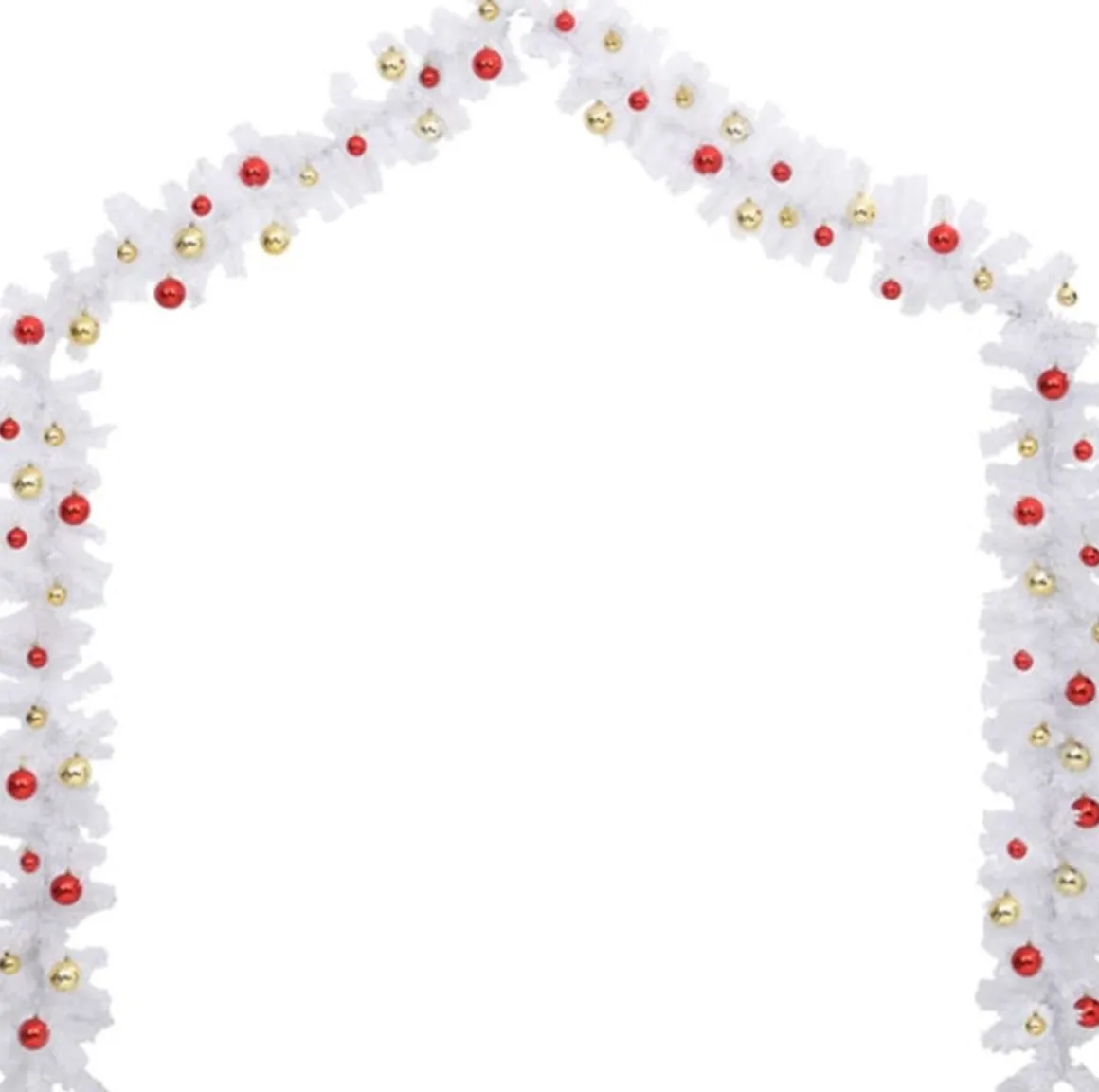 vidaXL Kerstslinger Versierd Met Kerstballen 10 M Wit Discount