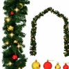 vidaXL Kerstslinger Versierd Met Kerstballen En Led-Lampjes 10 M Online