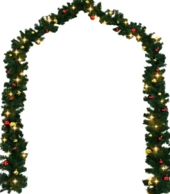 vidaXL Kerstslinger Versierd Met Kerstballen En Led-Lampjes 10 M Online