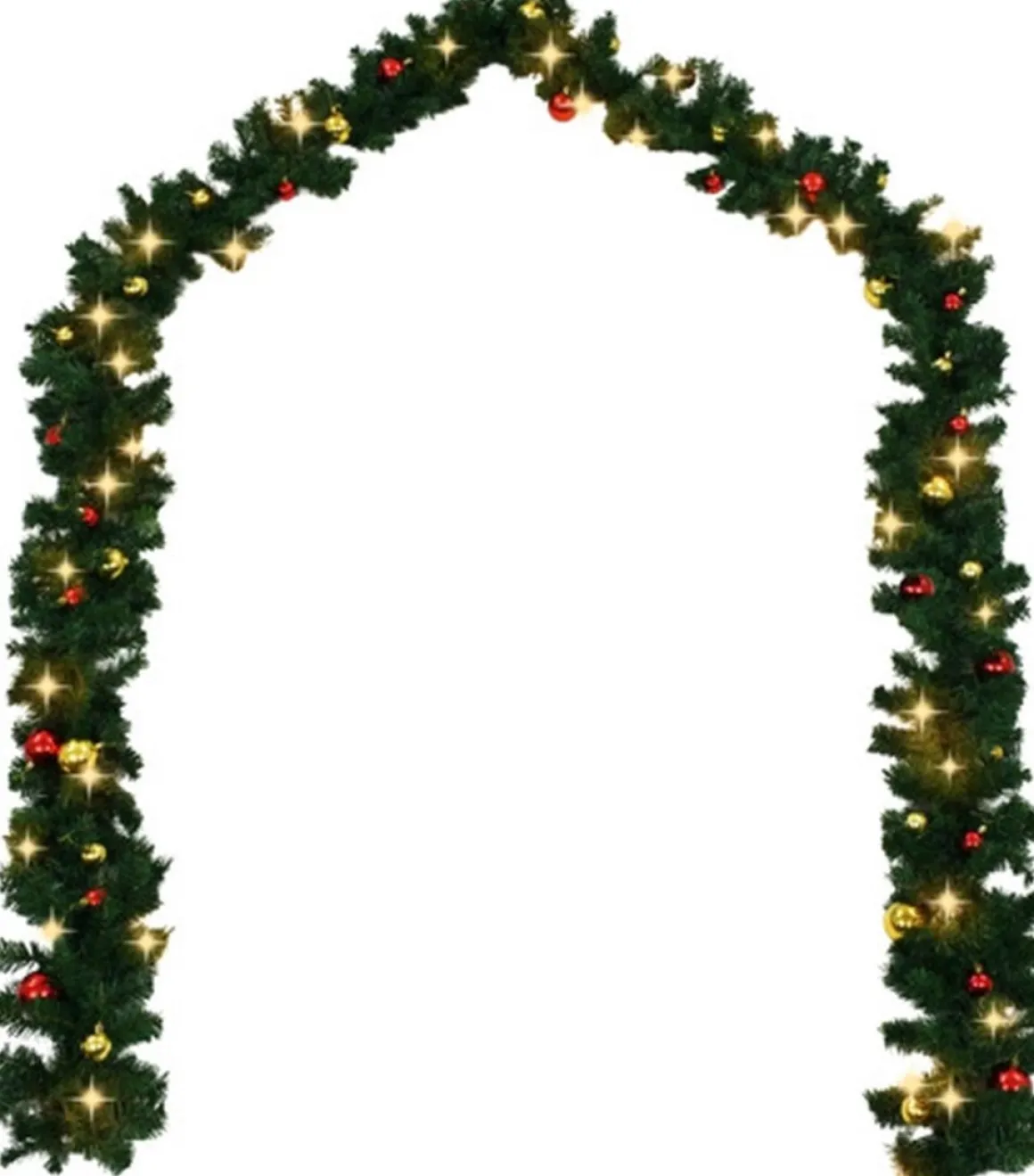 vidaXL Kerstslinger Versierd Met Kerstballen En Led-Lampjes 10 M Online