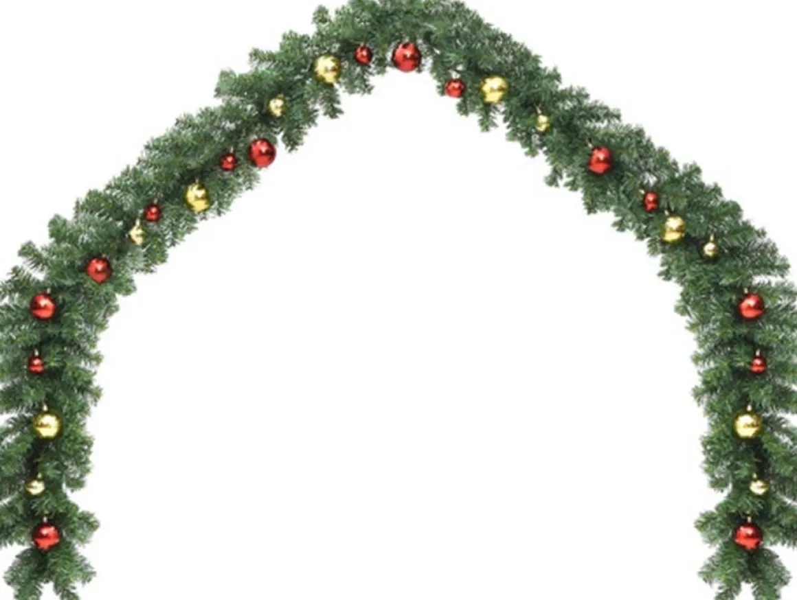 vidaXL Kerstslinger Versierd Met Kerstballen En Led-Lampjes 10 M Online