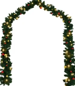 vidaXL Kerstslinger Versierd Met Kerstballen En Led-Lampjes 5 M Cheap