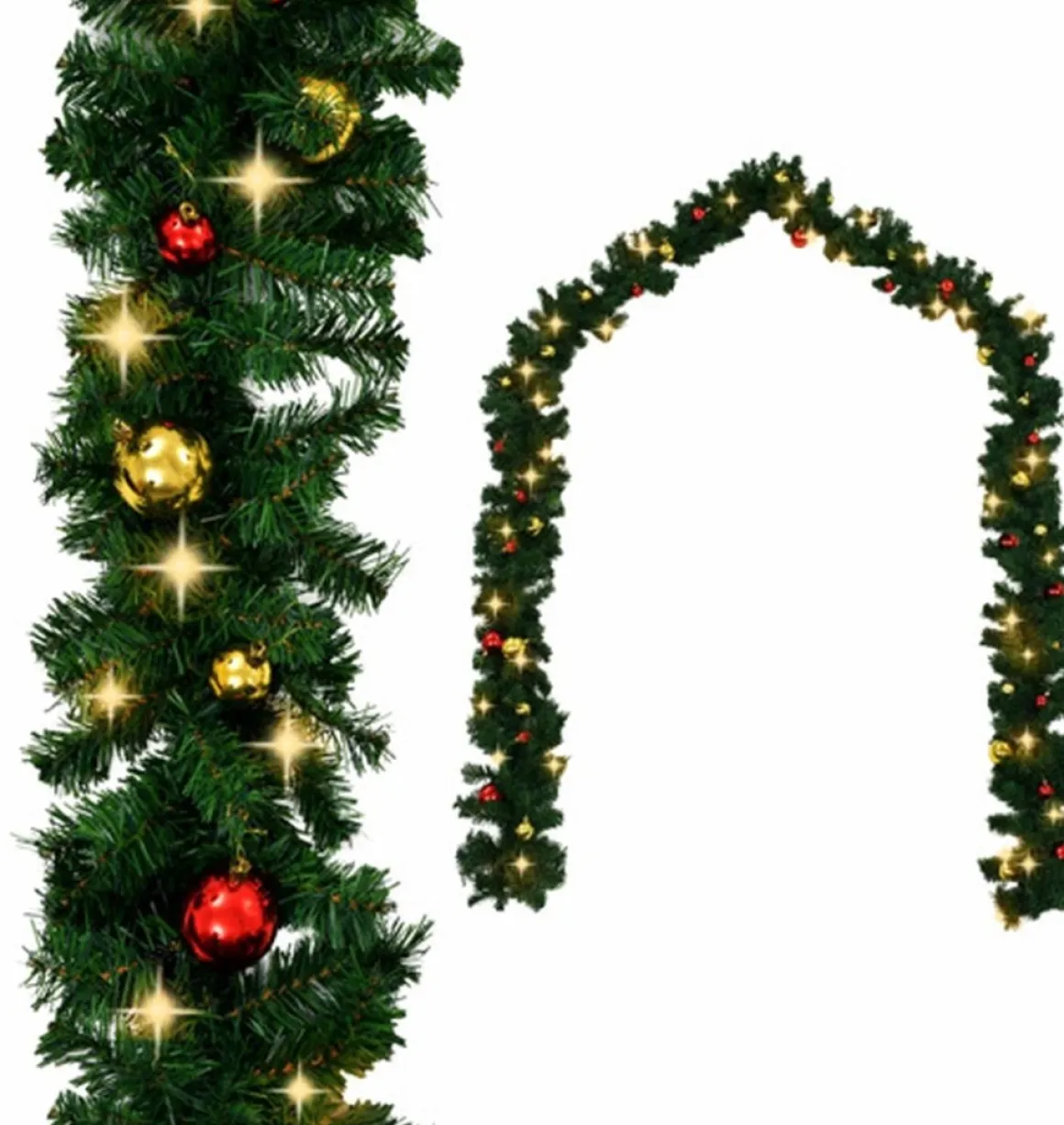 vidaXL Kerstslinger Versierd Met Kerstballen En Led-Lampjes 5 M Cheap