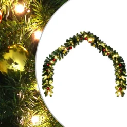 vidaXL Kerstslinger Versierd Met Kerstballen En Led-Lampjes 20 M Hot