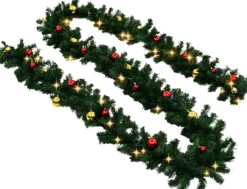 vidaXL Kerstslinger Versierd Met Kerstballen En Led-Lampjes 20 M Hot