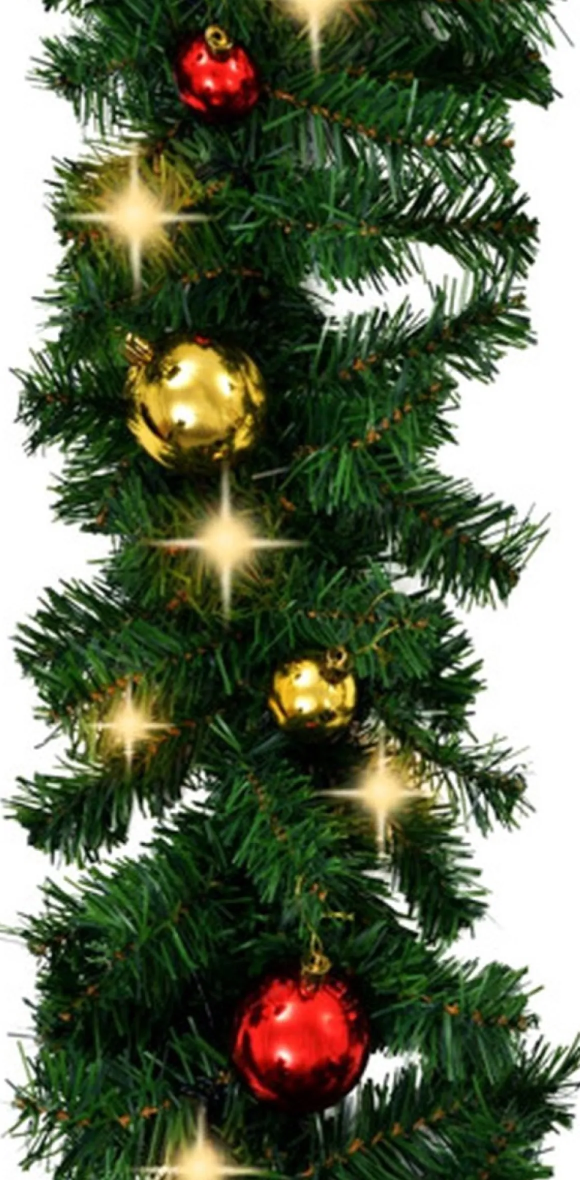 vidaXL Kerstslinger Versierd Met Kerstballen En Led-Lampjes 20 M Hot