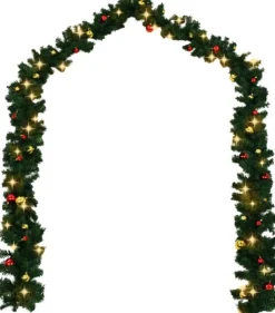 vidaXL Kerstslinger Versierd Met Kerstballen En Led-Lampjes 20 M Hot