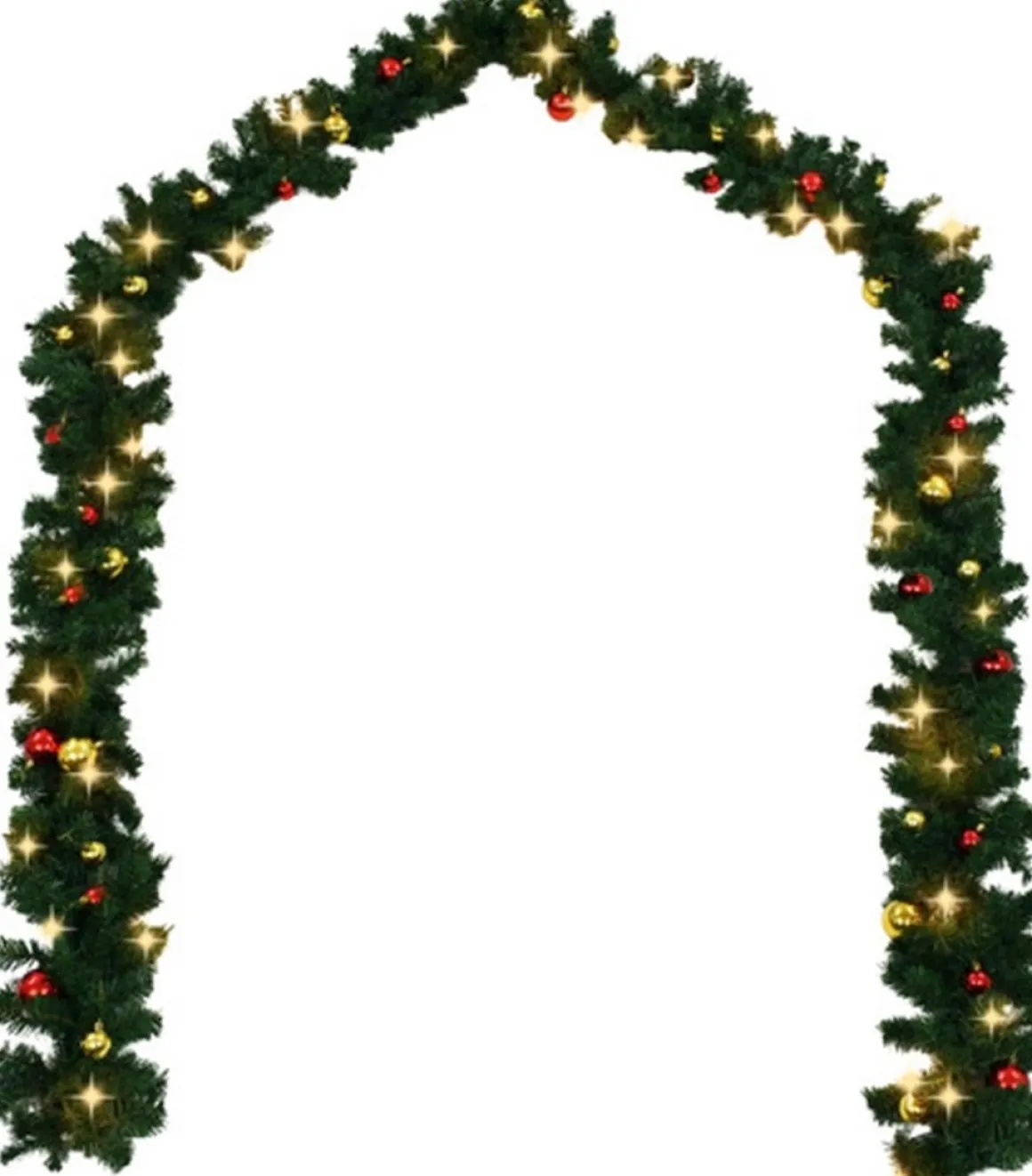 vidaXL Kerstslinger Versierd Met Kerstballen En Led-Lampjes 20 M Hot