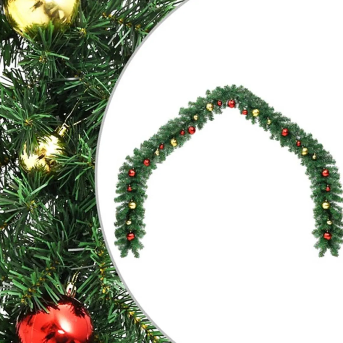 vidaXL Kerstslinger Versierd Met Kerstballen 5 M Clearance