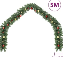 vidaXL Kerstslinger Versierd Met Kerstballen 5 M Clearance