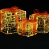 vidaXL Verlichte Kerstfiguren^ Kerstverlichting Geschenkdozen 3 St Decoratief Acryl Warmwit