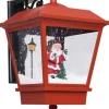 vidaXL Verlichte Kerstfiguren^ Kerstwandlamp Met Led-Lampjes En Kerstman 40X27X45 Cm Rood