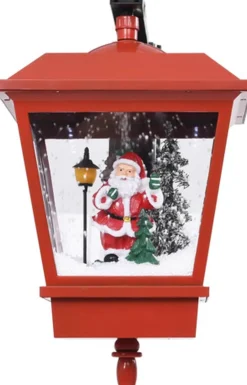vidaXL Verlichte Kerstfiguren^ Kerstwandlamp Met Led-Lampjes En Kerstman 40X27X45 Cm Rood