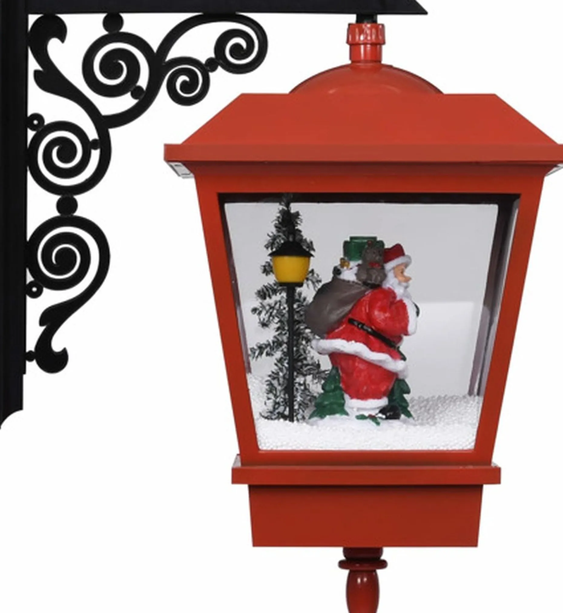 vidaXL Verlichte Kerstfiguren^ Kerstwandlamp Met Led-Lampjes En Kerstman 40X27X45 Cm Rood