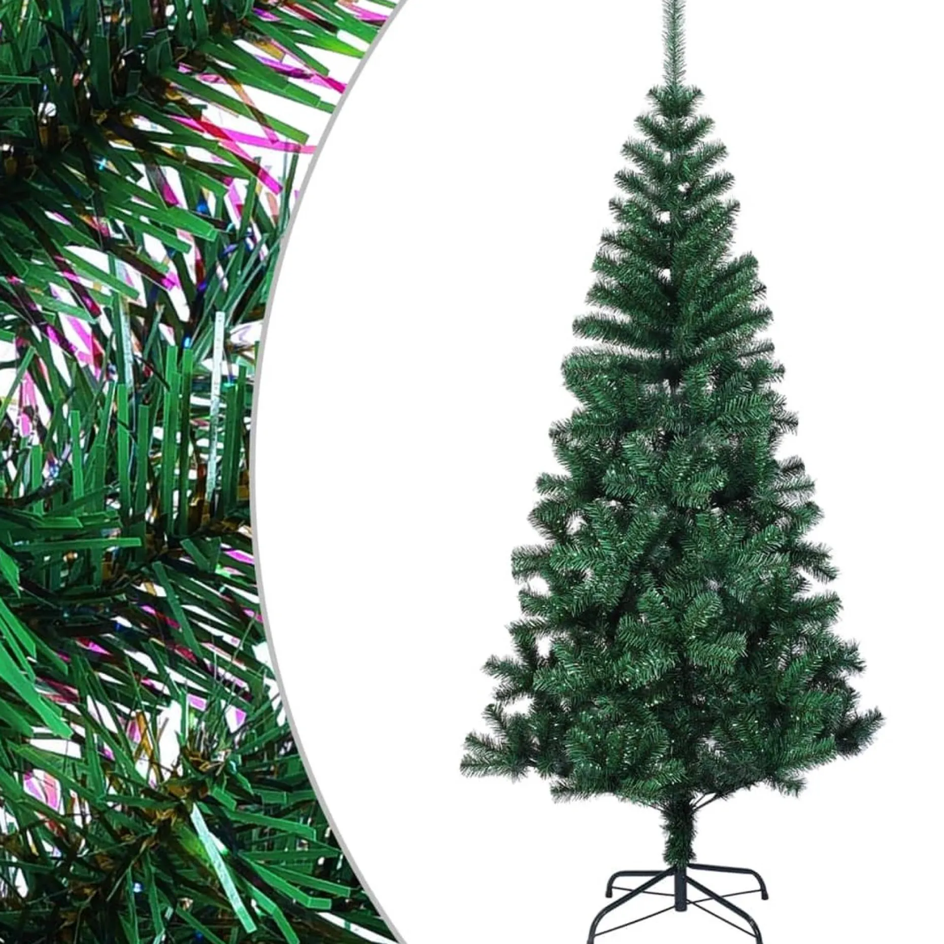 vidaXL Decoratieve Kerstbomen^ Kunstkerstboom Met Iriserende Uiteinden 180 Cm Pvc