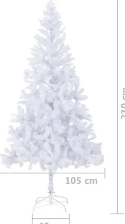 vidaXL Decoratieve Kerstbomen^ Kunstkerstboom Met Stalen Standaard 910 Takken 210 Cm