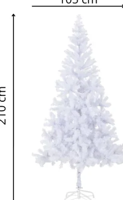 vidaXL Decoratieve Kerstbomen^ Kunstkerstboom Met Stalen Standaard 910 Takken 210 Cm