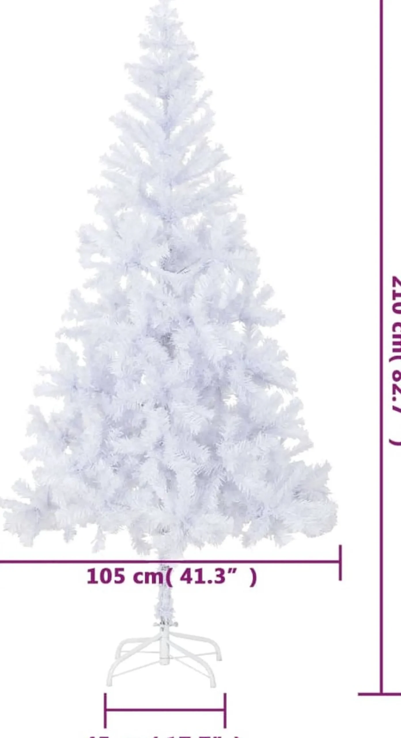 vidaXL Decoratieve Kerstbomen^ Kunstkerstboom Met Stalen Standaard 910 Takken 210 Cm