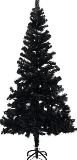 vidaXL Decoratieve Kerstbomen^ Kunstkerstboom Met Standaard 120 Cm Pvc Zwart