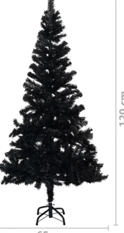 vidaXL Decoratieve Kerstbomen^ Kunstkerstboom Met Standaard 120 Cm Pvc Zwart