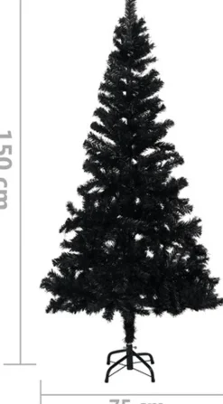 vidaXL Decoratieve Kerstbomen^ Kunstkerstboom Met Standaard 150 Cm Pvc