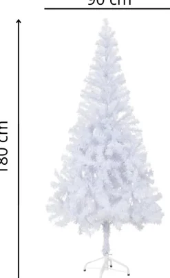 vidaXL Decoratieve Kerstbomen^ Kunstkerstboom Met Standaard 180 Cm 620 Takken