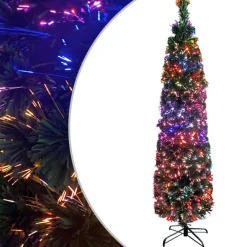 vidaXL Decoratieve Kerstbomen^ Kunstkerstboom Met Standaard Smal Glasvezel 180 Cm