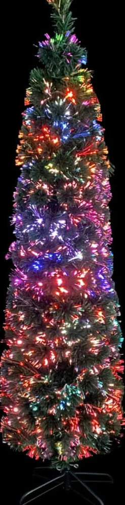 vidaXL Decoratieve Kerstbomen^ Kunstkerstboom Met Standaard Smal Glasvezel 180 Cm