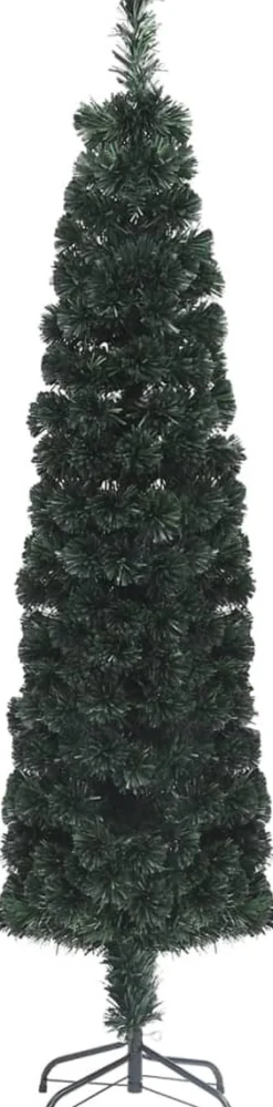 vidaXL Decoratieve Kerstbomen^ Kunstkerstboom Met Standaard Smal Glasvezel 180 Cm