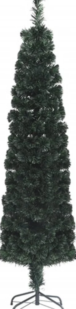 vidaXL Decoratieve Kerstbomen^ Kunstkerstboom Met Standaard Smal Glasvezel 180 Cm