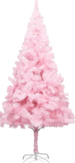 vidaXL Decoratieve Kerstbomen^ Kunstkerstboom Met Standaard 180 Cm Pvc Roze